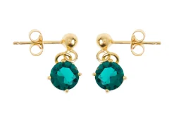 Orecchini argento dorato con pietra verde Selezione zanolli