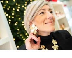 Orecchini fiore argento dorato Selezione zanolli