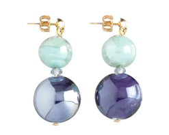 Orecchini gaia vetro di murano blu Murrina murano venezia