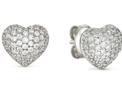 Orecchini life poetry argento cuore con pavè di zirconi Nomination
