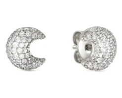 Orecchini life poetry argento luna con pavè di zirconi Nomination