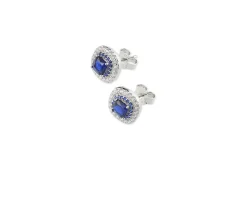 Orecchini luce argento con cubic zirconia e zircone zaffiro Sovrani