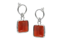 Orecchini mediterranea argento con corniola Selezione zanolli