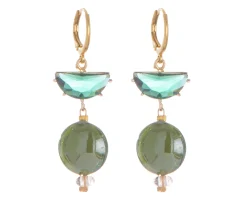 Orecchini ocean odissey vetro di murano verde e cristalli Murrina murano venezia