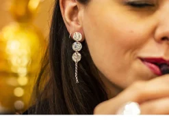Orecchini pendenti lulu argento con tondi martellati Selezione zanolli