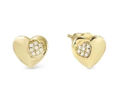 Orecchini petit sparkle argento dorato cuore e zirconi Nomination