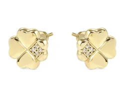 Orecchini petit sparkle argento dorato quadrifoglio e zirconi Nomination