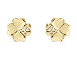 Orecchini petit sparkle argento dorato quadrifoglio e zirconi Nomination