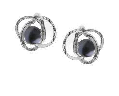 Orecchini pura argento con perla nera Selezione zanolli