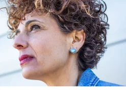 Orecchini riviera argento con madreperla azzurra Selezione zanolli