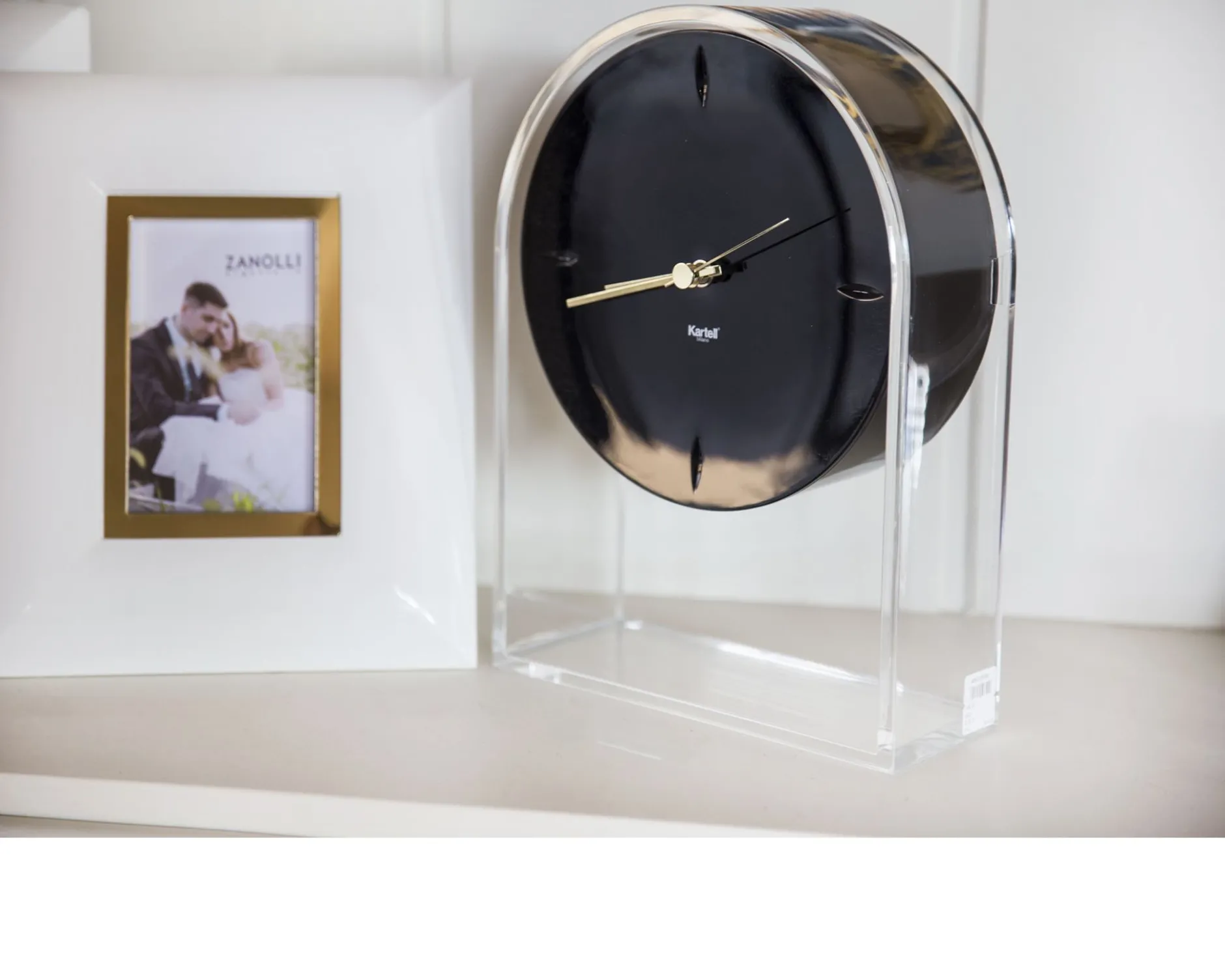 Orologio air du temps nero cristallo Kartell