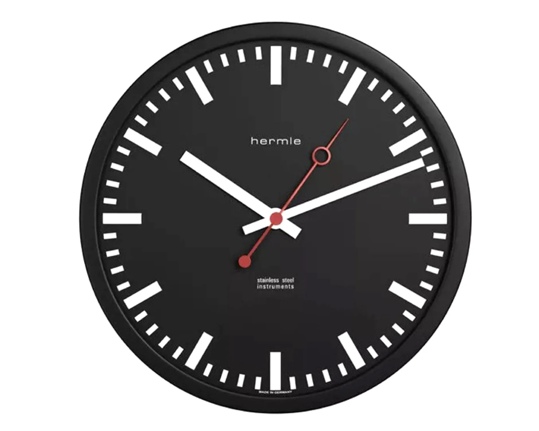 Orologio da parete acciaio quadrante nero Hermle