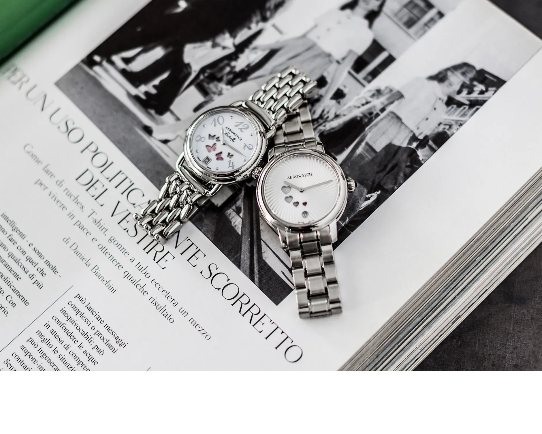Orologio da polso donna acciaio con cuori Aerowatch