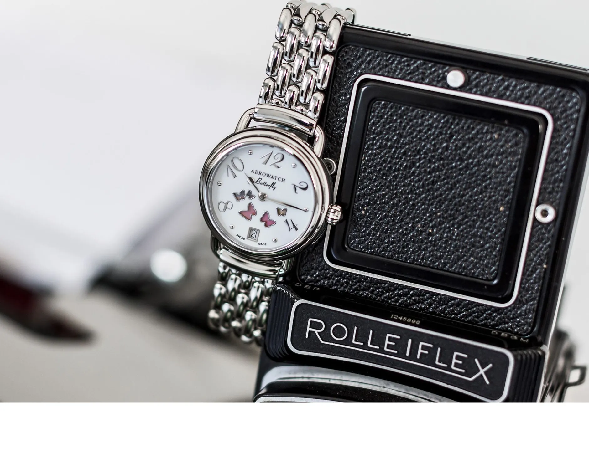 Orologio da polso donna acciaio con farfalle Aerowatch