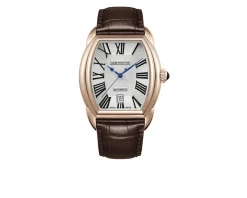 Orologio da polso uomo acciaio con cinturino in pelle Aerowatch