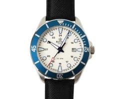 Orologio da polso uomo acciaio con quadrante bianco e cinturino nero Royal london