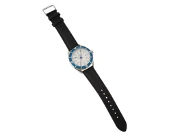 Orologio da polso uomo acciaio con quadrante bianco e cinturino nero Royal london