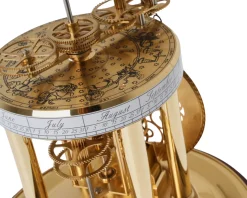 Orologio da tavolo astrolabium in ottone dorato e mogano Hermle