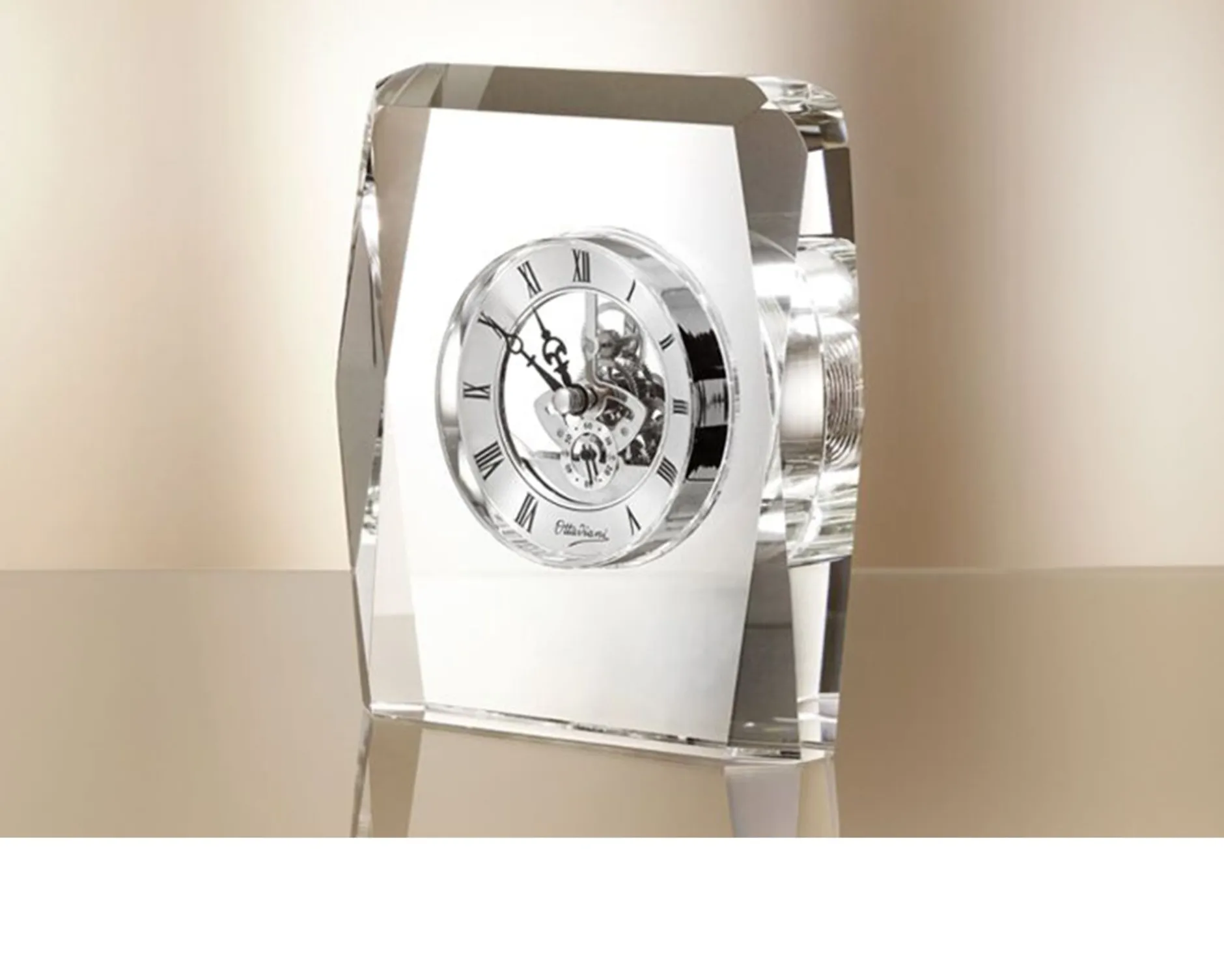 Orologio da tavolo cristallo con movimento a vista Ottaviani