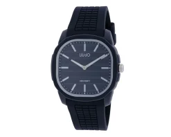 Orologio uomo darven acciaio quadrante nero e cinturino silicone nero Liu jo