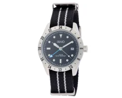 Orologio uomo jullien acciaio quadrante nero e cinturino nylon nero Liu jo