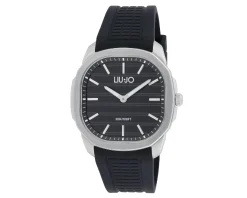 Orologio uomo lj prime acciaio quadrante nero e cinturino silicone nero Liu jo