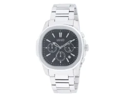 Orologio uomo lj prime chrono acciaio quadrante nero e cinturino acciaio Liu jo