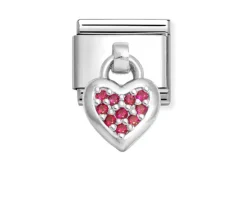 Pendente cuore composable acciaio argento e zirconi Nomination