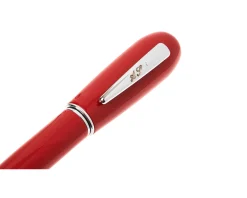 Penna a sfera classica lady con cappuccio in metallo laccato rosso Settelaghi