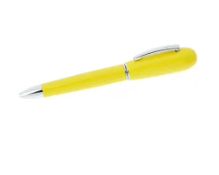 Penna a sfera classica lady con cappuccio in metallo laccato giallo Settelaghi