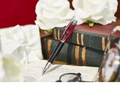 Penna a sfera con cappuccio bordeaux marmorizzato Settelaghi
