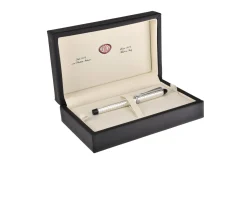 Penna stilografica ipsilon quadra argento Aurora