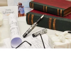 Penna stilografica optima auroloide screziata grigia Aurora