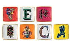 Piattino alphabet porcellana lettera b Versace