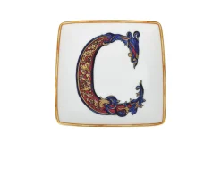 Piattino alphabet porcellana lettera c Versace
