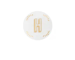 Piattino lettering porcellana lettera h Bitossi home