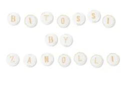 Piattino lettering porcellana lettera h Bitossi home