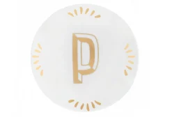 Piattino lettering porcellana lettera p Bitossi home