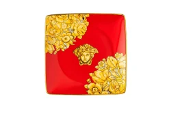 Piattino medusa rhapsody porcellana rosso Versace