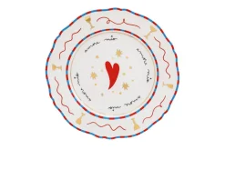 Piatto piano il frutto della passione porcellana cuore Bitossi home