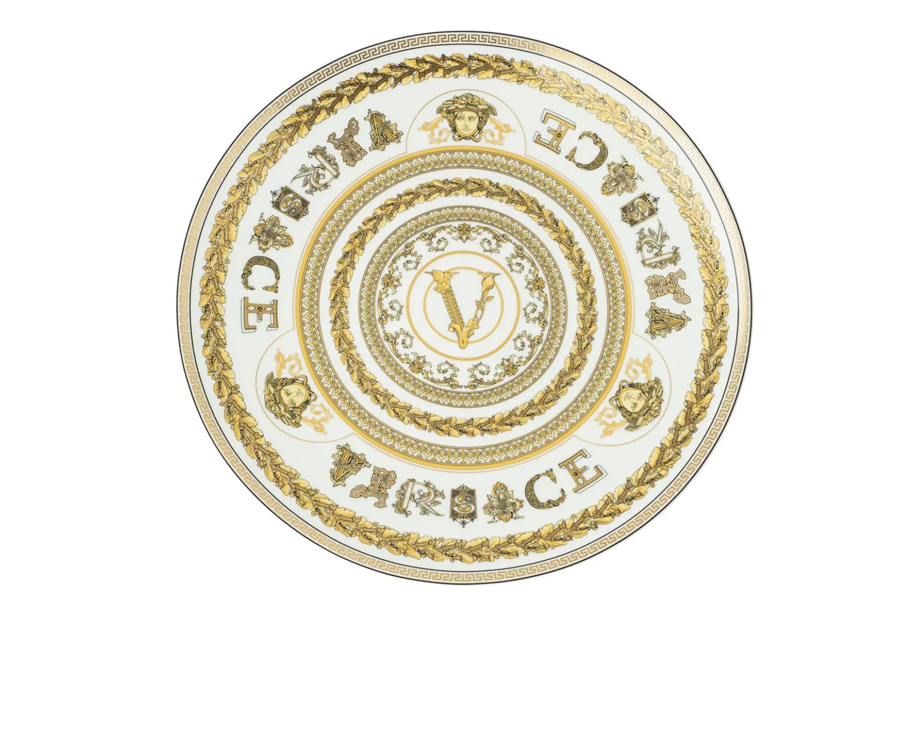 Piatto segnaposto virtus gala porcellana bianco Versace