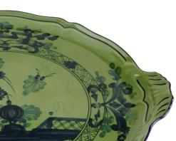 Piatto torta oriente italiano malachite porcellana Richard ginori