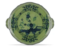 Piatto torta oriente italiano malachite porcellana Richard ginori