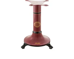 Piedistallo per affettatrice acciaio colore rosso con decoro oro Berkel