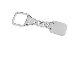Portachiavi argento con piastrina rettangolare lucida e satinata Selezione zanolli