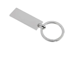 Portachiavi argento con piastrina rettangolare Selezione zanolli