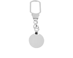 Portachiavi argento con piastrina tonda Selezione zanolli