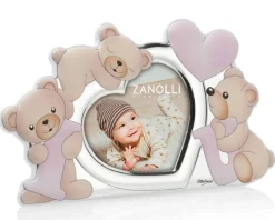 Portafoto bimbo orsacchiotto argento pvd rosa Ottaviani