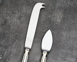 Posate formaggio argento 2 pezzi in stile barocchino usato ricondizionato Zanolli vintage