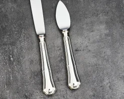 Posate formaggio argento 2 pezzi in stile barocchino usato ricondizionato Zanolli vintage